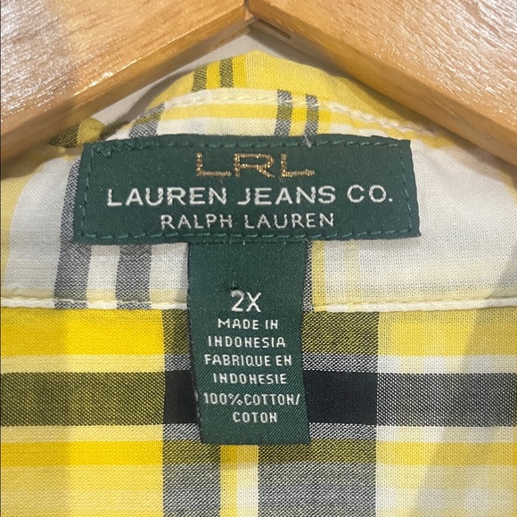 Ralph Lauren Plaid Button-Down Shirt in Yellow and Black - Picture 2 of 5